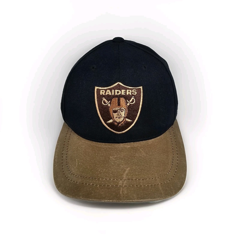 Vtg NFL American Needle Oakland Raiders 1918 Leather Strapback Wool Blend RARE